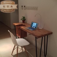 创意简约设计师工作台办公桌 特色带书架置物电脑桌 实木家用书桌