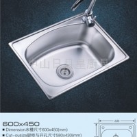 供应厂家供应 厨房水槽菜盆 单槽 D-6045 不锈钢水槽水槽洗菜盆